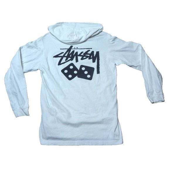 Stussy Other - Stussy Sweatshirt Adult Large White Hooded Dice Lucky 7 Pullover Hoodie Mens